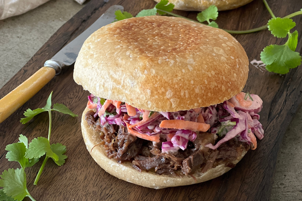 Sticky Brisket Burgers