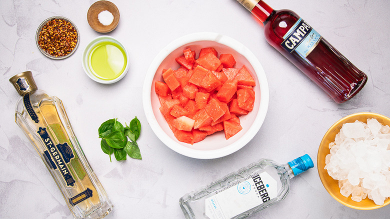 Ingrédients pour ce martini à la pastèque.